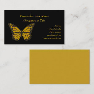 Elegant Gold Monarch Butterfly Professional Business Card
