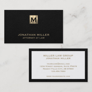 Elegant Gold Monogram Attorney at Law Business Card