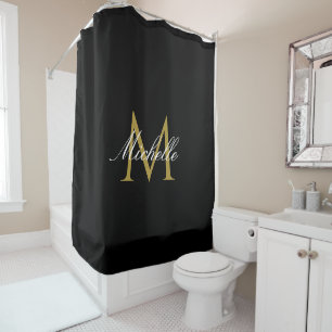 elegant gold monogram black