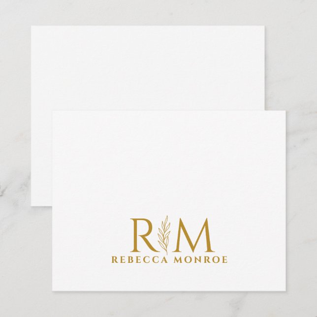 Elegant Gold Monogram Card (Front/Back)