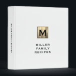 Elegant Gold Monogram Family Recipe Binder<br><div class="desc">Recipe cookbook binder for organizing your family's recipes, meal planning or other subject. Features an elegant brushed metallic gold monogram emblem with family name on a simple clean bright white background. A stylish decorative recipe binder for organizing your family recipes or meal plans, or a thoughtful modern kitchen gift for...</div>