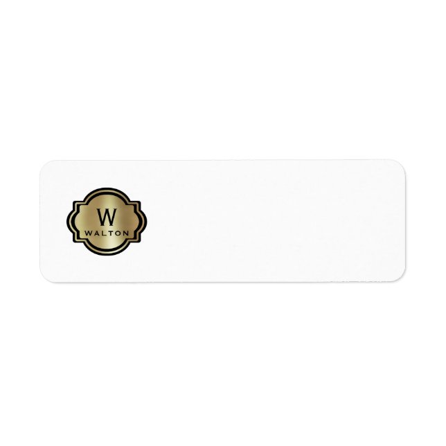 Elegant Gold Monogram File Folder Labels (Devant)