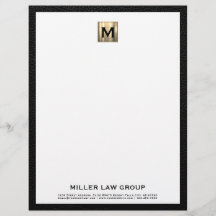 Elegant Gold Monogram Letterhead