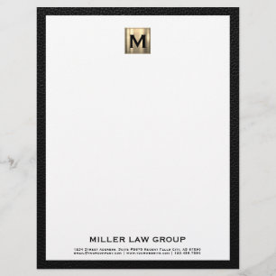Elegant Gold Monogram Letterhead