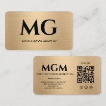 Elegant Gold Monogram Marketing Professional Busin