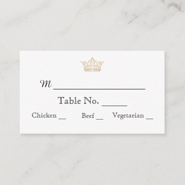 Elegant Gold Monogram Wedding Place Cards (Front)