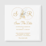 Elegant Gold Monogram Wedding   Save The Date Magnet<br><div class="desc">Elegant Gold Monogram Bride Groom Name Wedding Save The Date Magnet. Share your special moments with your family and friends in style. Easy to customize with your unique save the date information. Get yours today!</div>