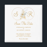 Elegant Gold Monogram Wedding   Save The Date Magnet<br><div class="desc">Elegant Gold Monogram Bride Groom Name Wedding Save The Date Magnet. Share your special moments with your family and friends in style. Easy to customize with your unique save the date information. Get yours today!</div>
