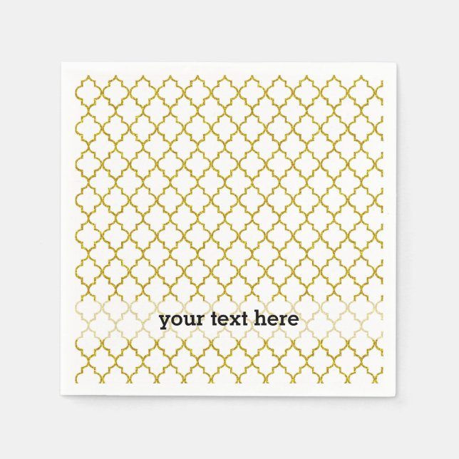 Elegant gold moroccan pattern napkin (Front)