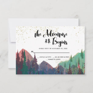 Elegant Gold Mountain Wedding RSVP
