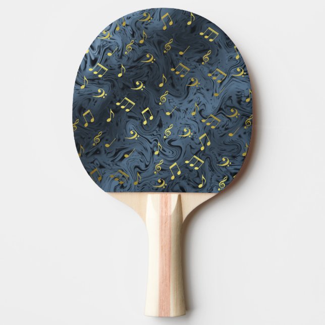 elegant gold music notes ping pong paddle (Front)