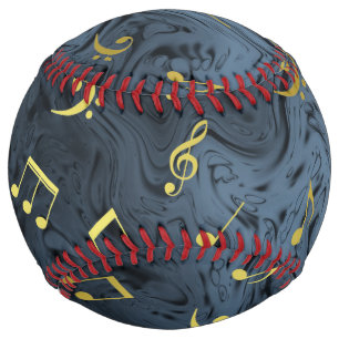 elegant gold music notes softball