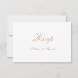 Elégant Gold Musulman Mariage Carte RSVP