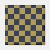 Elegant Gold & Navy Blue Chequered Pattern