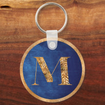 Elegant Gold & Navy Blue Personalized Monogram