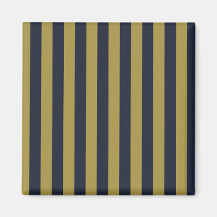Elegant Gold & Navy Blue Vertical Stripes Magnet