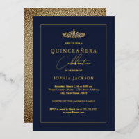 Elegant Gold Navy Quinceanera 15th Birthday