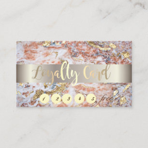 Elegant ,Gold,Ombre Marble Stone  Loyalty Card