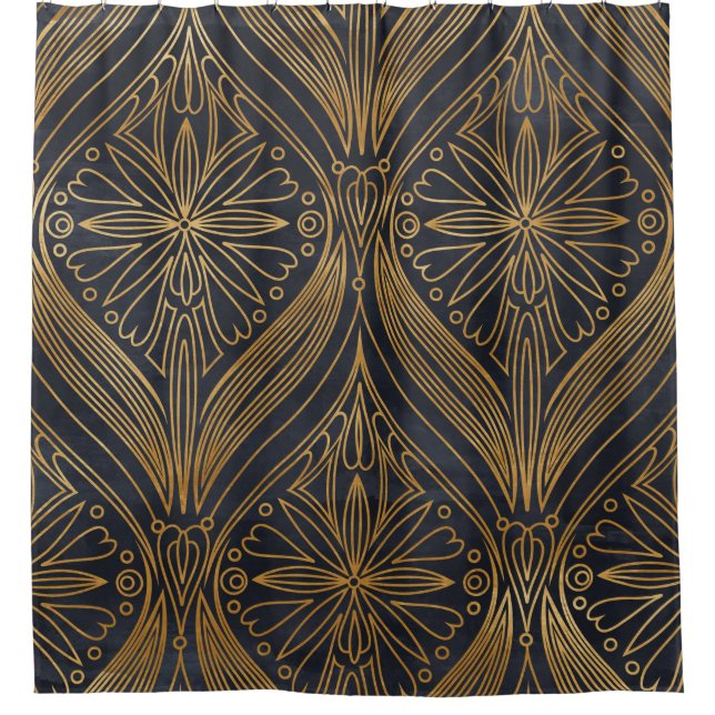 Elegant gold on black damask pattern (Front)