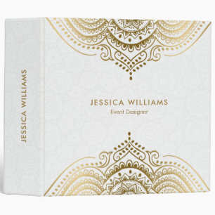 Elegant Gold on White Mandala Lace Binder