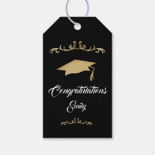 Elegant Gold Ornament Congratulations Graduate  Gift Tags