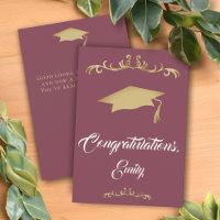 Elegant Gold Ornament Congratulations Graduation