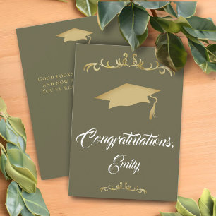 Elegant Gold Ornament Congratulations Graduation Card