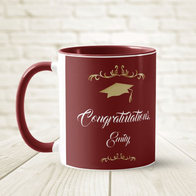 Elegant Gold Ornament Congratulations Graduation Mug (Creator Uploaded)
