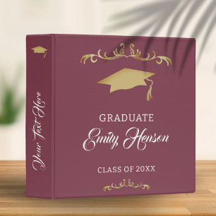 Elegant Gold Ornament Graduate Graduation Album Binder