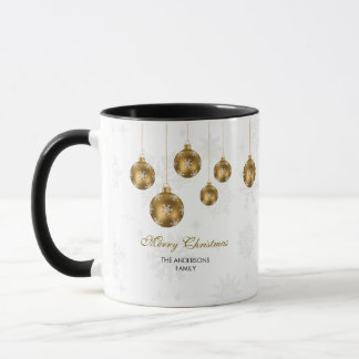 Elegant Gold Ornament Merry Christmas  Mug