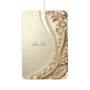 Elegant Gold Ornate Floral Air Freshener