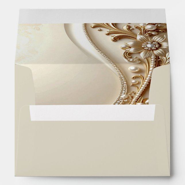 Elegant Gold Ornate Floral Envelope (Back (Bottom))