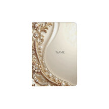 Elegant Gold Ornate Floral Passport Holder
