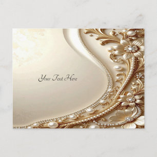 Elegant Gold Ornate Floral Postcard