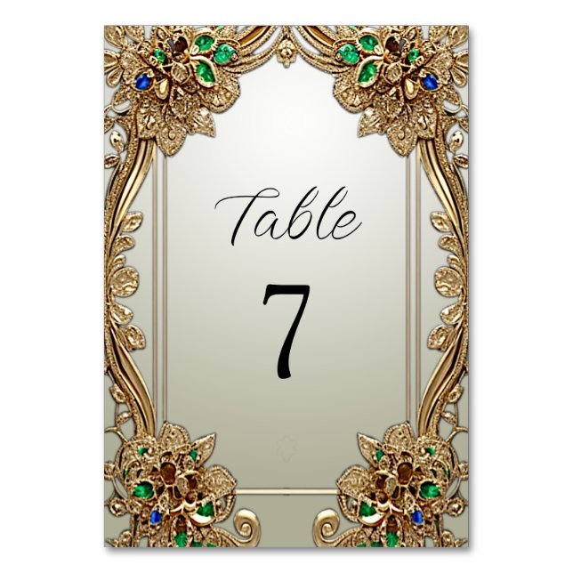 Elégant Gold Ornate Numéro de table (Par défaut)