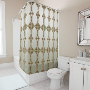 Elegant Gold Ornate Shower Curtain