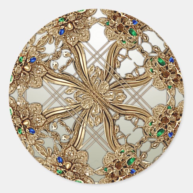 Elegant Gold Ornate Sticker (Devant)