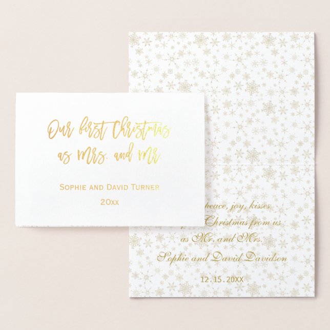Elegant Gold Our First Christmas Celebration Foil Card (Display)