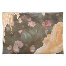 Elegant Gold Paint Pink Floral Bokeh Lights Design