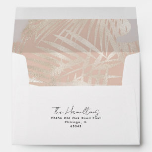 Elegant Gold Palm Leaf & Marble Return Address Envelope