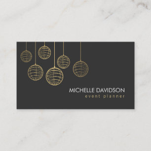 Elegant Gold Paper Lanterns for Event Planner Business Card