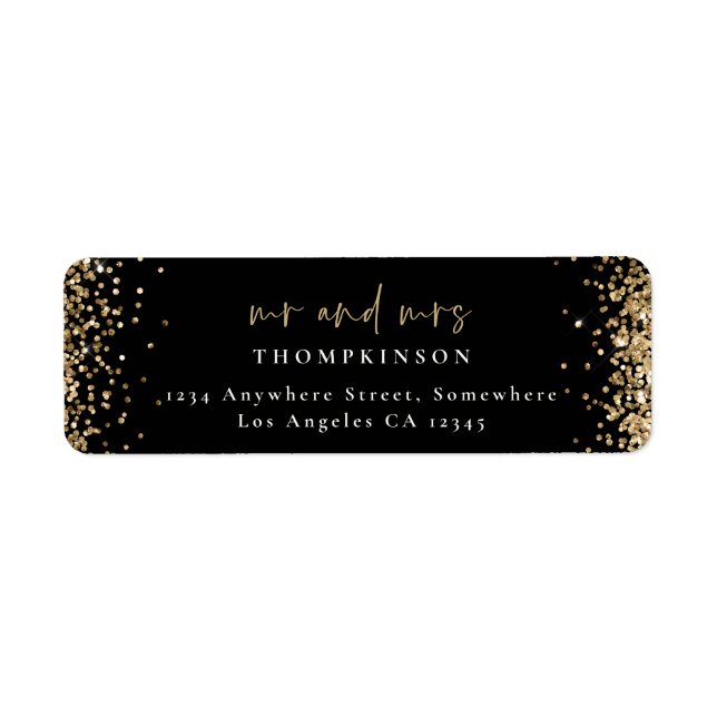 Elegant Gold Parties scintillant Black Nom de reto (Devant)