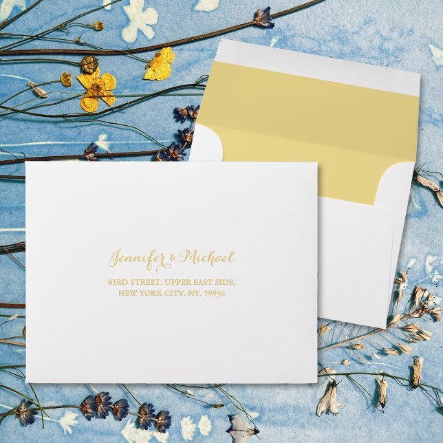 Elegant Gold Party Wedding RSVP Return Address DIY Envelope (Elegant Gold Party Wedding RSVP Return Address DIY Envelope)