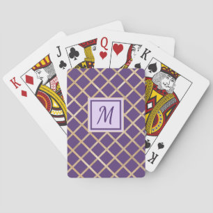 Elegant Gold Pattern Monogram Personalize Playing Cards