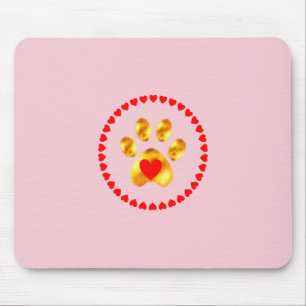 Elegant gold paw mouse pad
