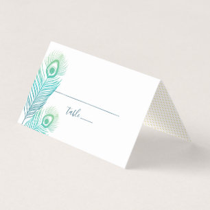 Elegant Gold Peacock Wedding Table Number Cards