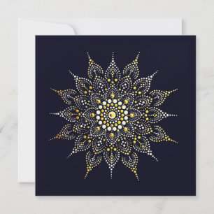 Elegant Gold & Pearl Mandala Blank Note Card