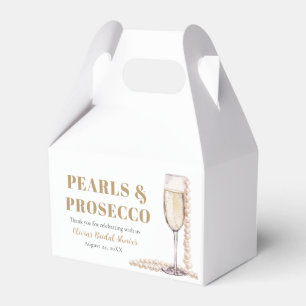 Elegant Gold Pearls and Prosecco Bridal Shower Favor Box