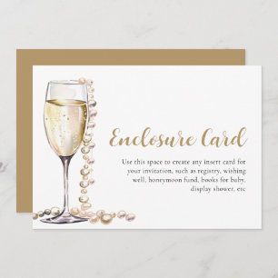 Elegant Gold Pearls and Prosecco Enclosure Card