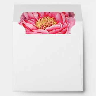 Elegant Gold & Peonies Floral Wedding Liner Envelope